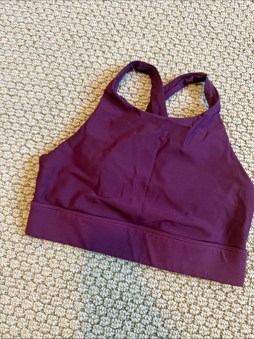 Fabletics No Bounce High Impact Sports Bra in Burgundy - XS